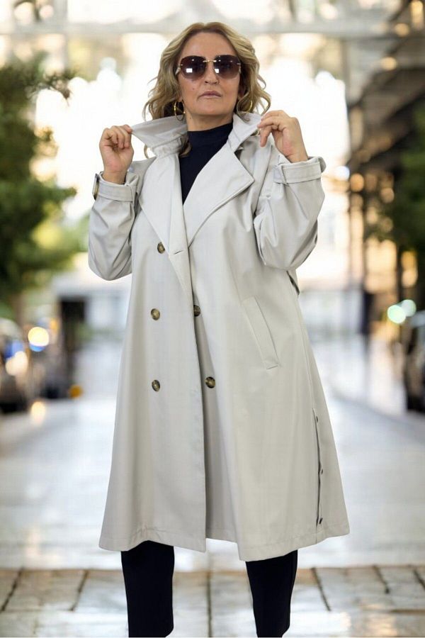 Lined trench coat with hood new arrivals