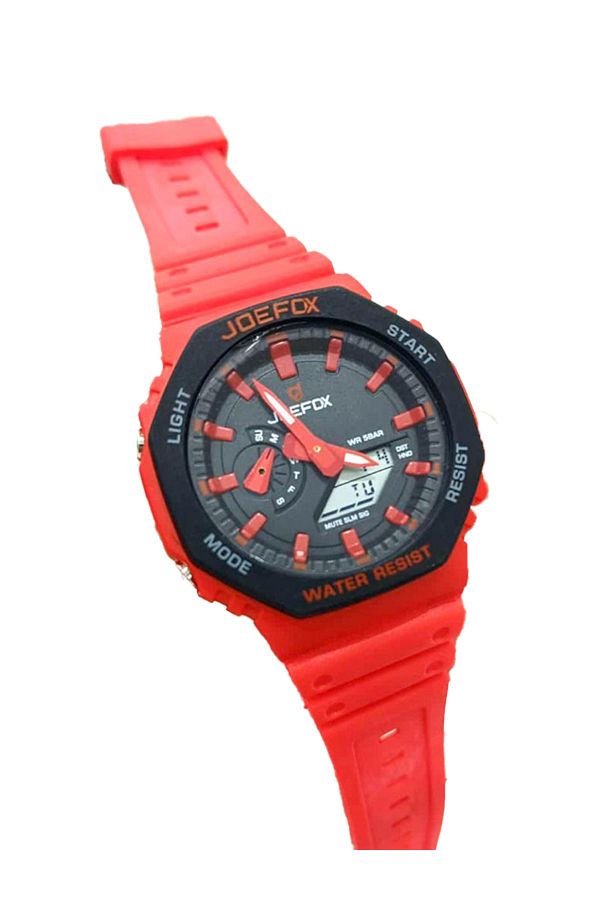 Joefox Red Sports Watch with Silicone Strap Trendyol