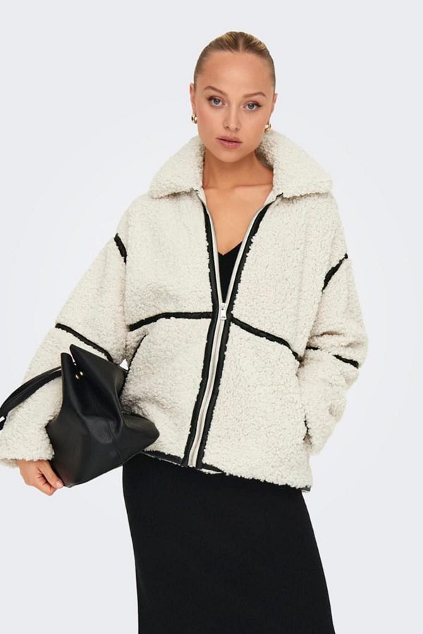 Only Onlparis Teddy Jacket Life Otw Cc White 15322440 Trendyol