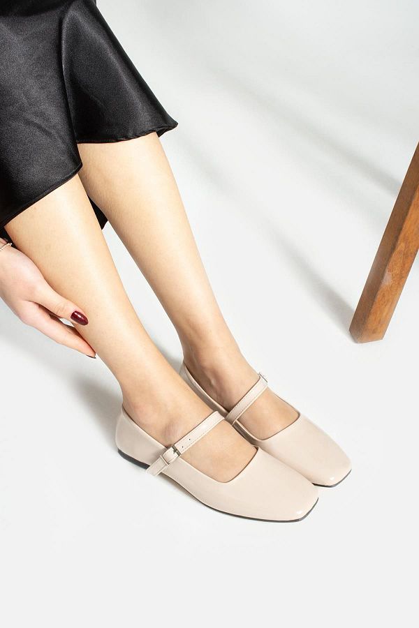 Glenz-Women's Buckle Blunt Toe Ballerina Shoes TS1170 1