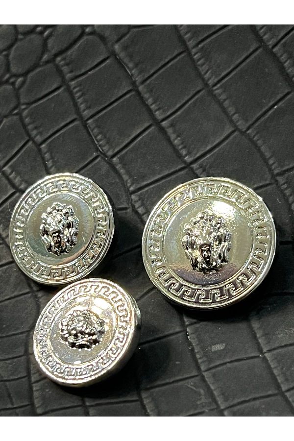ODDA TASARIM ATÖLYESİ-V.E.R.S.A.C.E Model Special Silver Plated - 1-40 Size 1-36 Size 1-28 Size Button Set (3 Pcs) 1