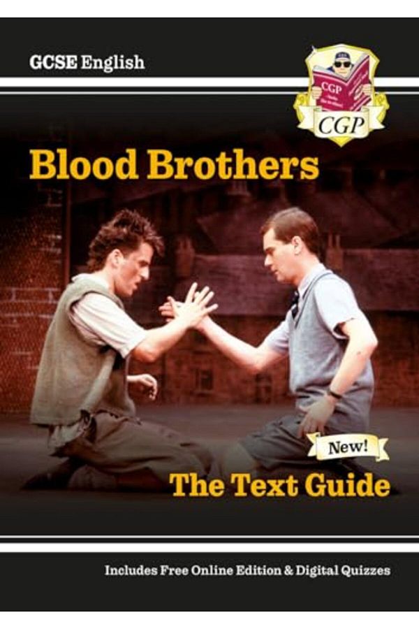 Coordination Group Publications Ltd CGP-دليل نص اللغة الإنجليزية للامتحان العام الثانوي (GCSE) Blood Brothers يتضمن إصدارًا عبر الإنترنت واختبارات 1
