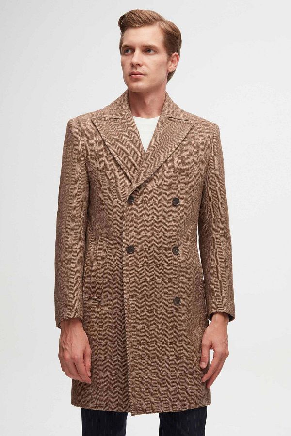 Houndstooth double breasted coat hotsell