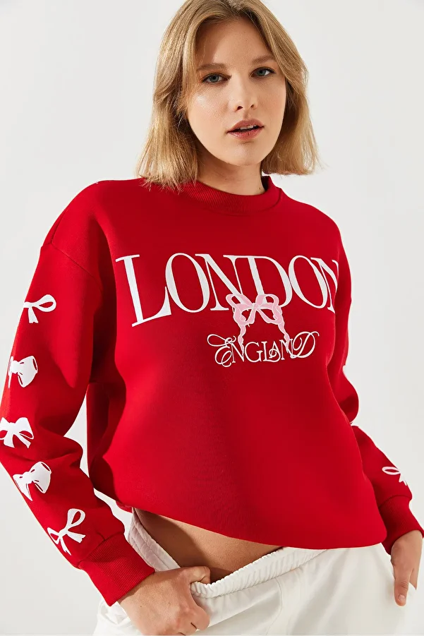 Bianco Lucci-Női Three Thread Raster London Life Grafikus nyomtatott pulóver MBHS004 60601004 1