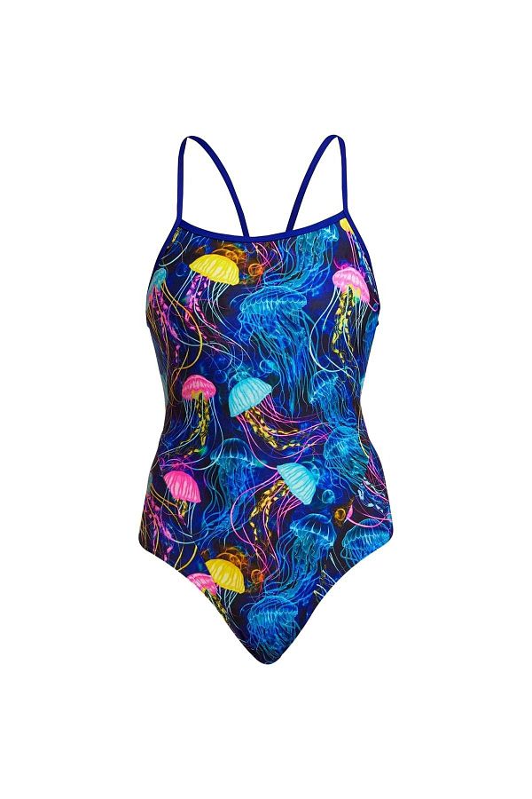 FUNKİTA-Funkita SS Schwimma Stinga Women's Training Swimsuit with Thin Straps - Blue - 38 1
