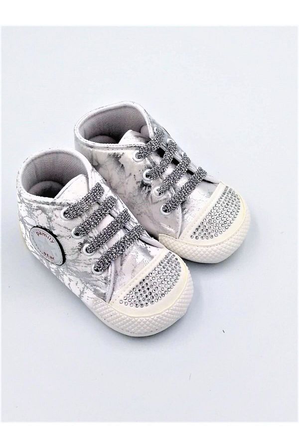Pamily baby Stoned Satin Baby Booties Trendyol