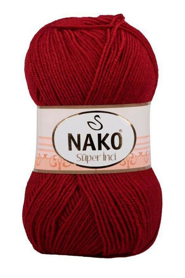 NAKO-Red Super Pearl Knitting String 1175-dark Red 1