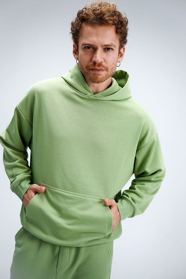 gothamvibes Men s Timeless Oversize Pistachio Green Hoodie Sweatshirt Trendyol