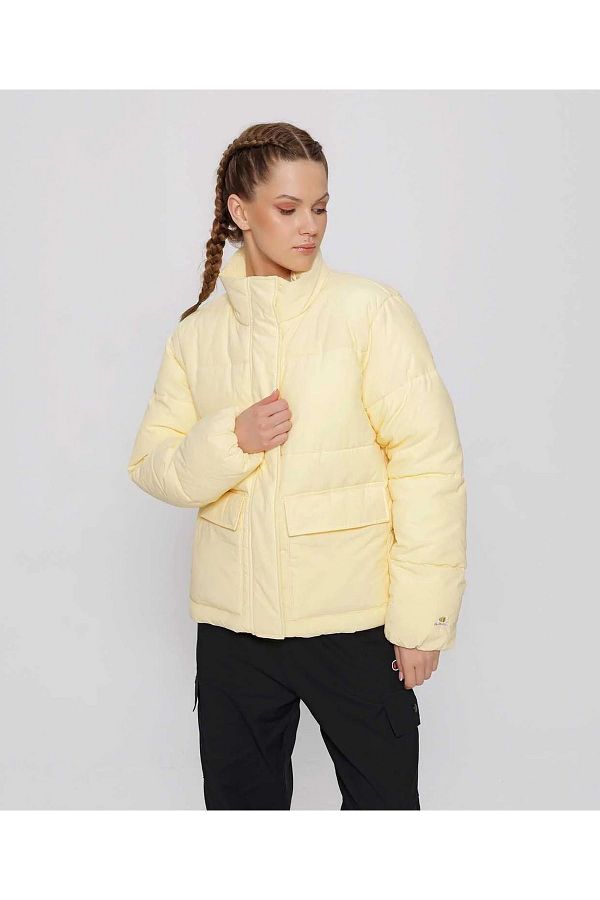 Champion Legacy Yellow Women s Puffer Coat Trendyol