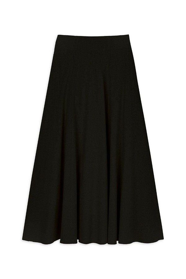 praye Black Linen Flared Skirt Trendyol