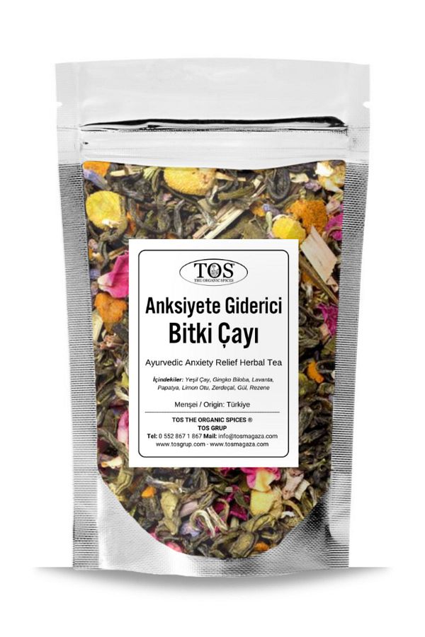 TOS The Organic Spices-40 Gr Ayurvedic Anxiety Relief Herbal Tea - 1St Quality 1