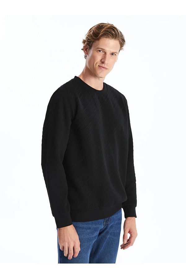 LC Waikiki Lcw Eco New Black Crew Neck Long Sleeve Men s Sweatshirt Trendyol