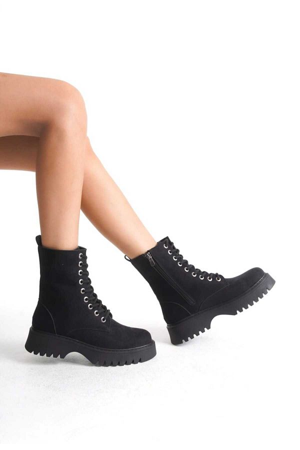 JVC-Cizme termice din piele intoarsa neagra de dama - elegante si confortabile 1