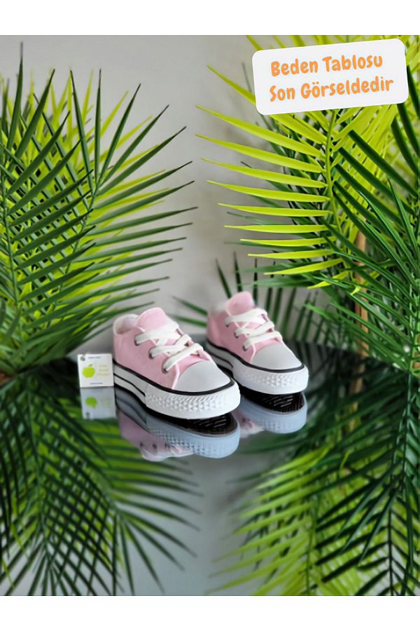 elma bebe Unisex Baby Kids Sneaker Lightweight Wide Fit Short Lace Up Canvas Linen Sports Shoes Trendyol