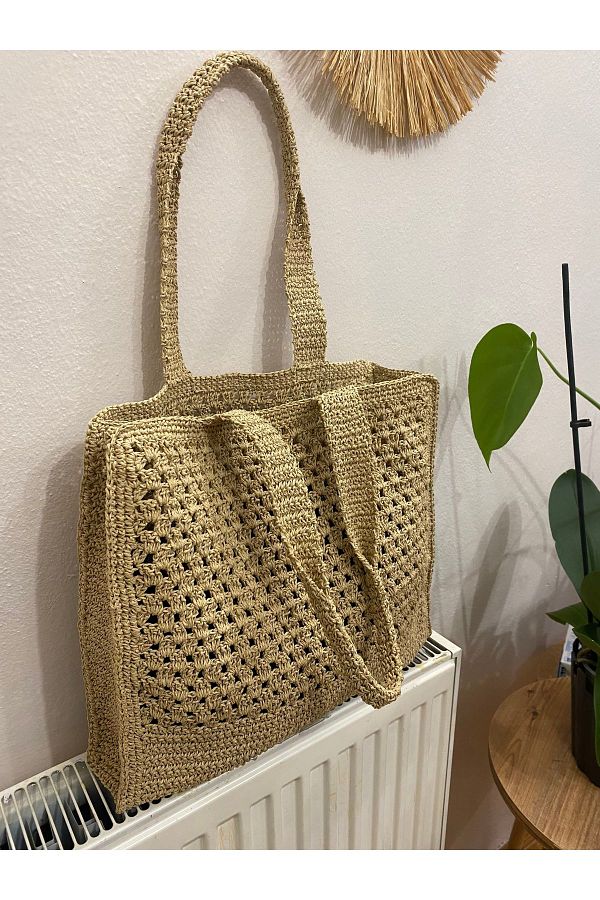 Edan n Buti i Mango Model Shopper Straw Paper String Bag Trendyol