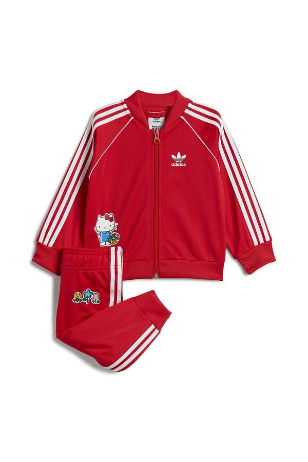 Baby red adidas tracksuit top