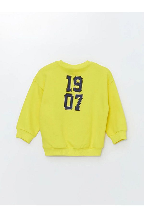 LC Waikiki Lcw Baby Baby Boy Sweatshirt Yellow Crew Neck Long Sleeve Printed W4Hg26Z1
