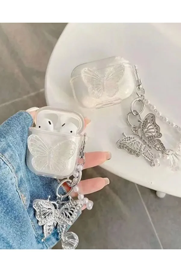 KILIF HOUSE-1/2 Generation Compatible - Transparent Butterfly Patterned Case 1