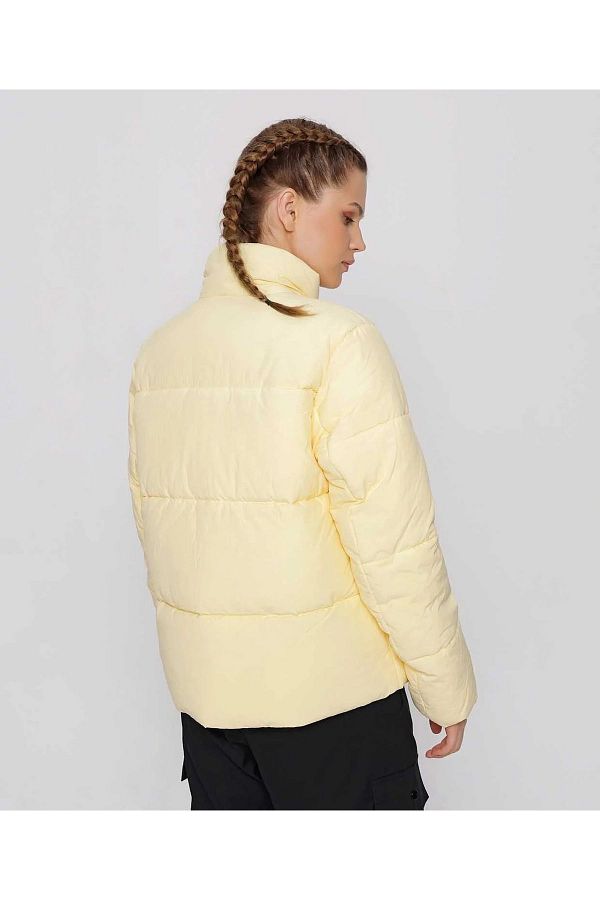 Champion Legacy Yellow Women s Puffer Coat Trendyol