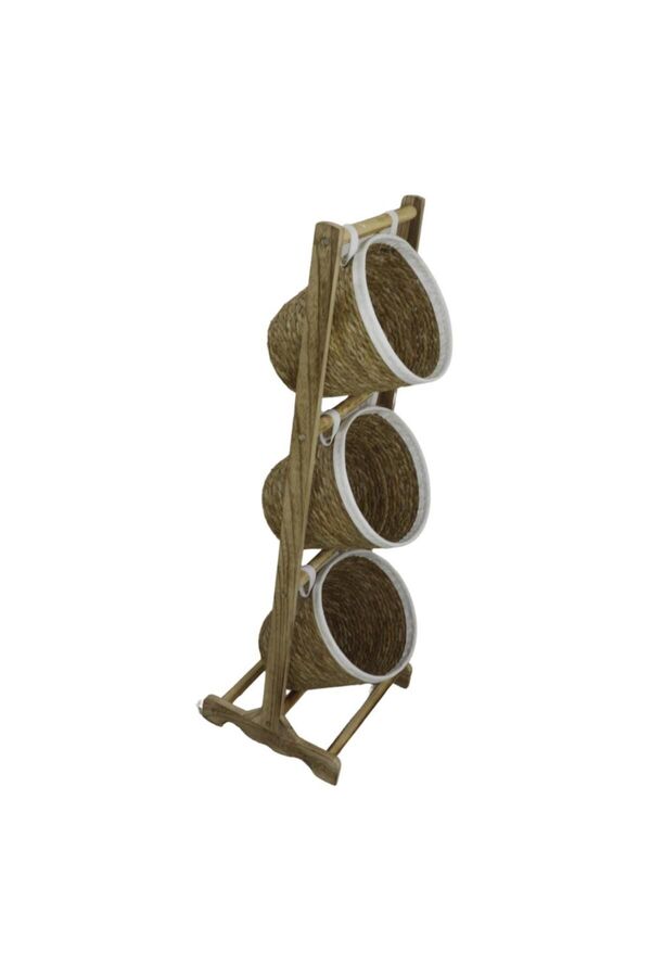 T.Concept-White Stitched 3-Layer Wicker Crisper - Decorative and Durable 1
