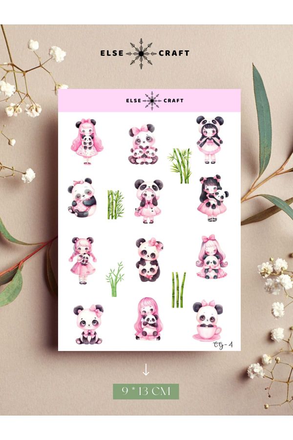 Else Craft-Blackpink Panda Girl Sticker - Cg-4 - Suitable for Agenda Planner Bullet Journal 1