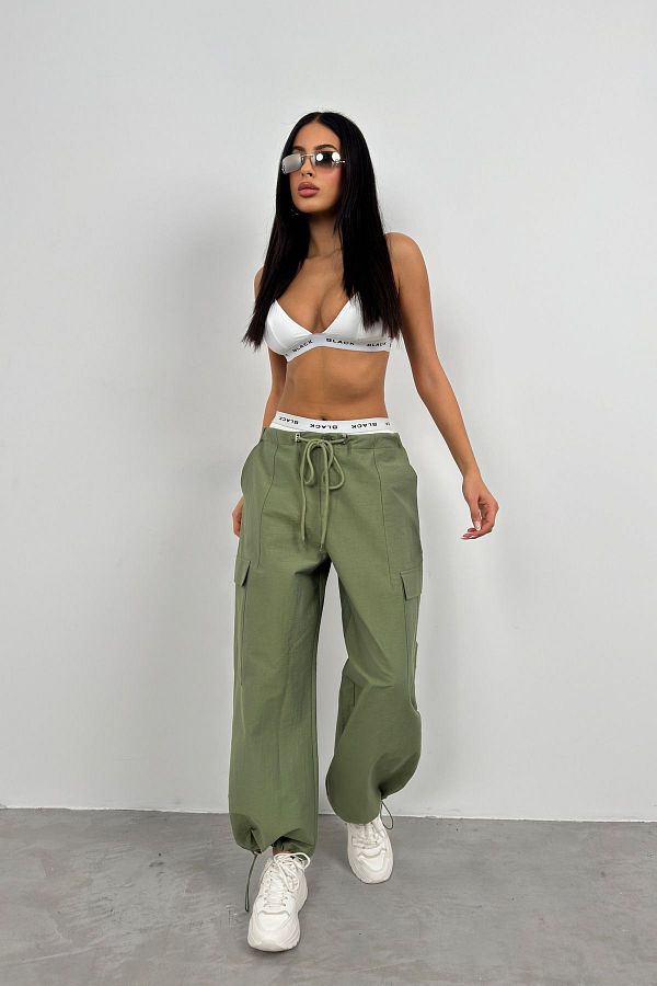 Black Fashion Khaki Colored Cargo Pocket Jogger Pants Trendyol