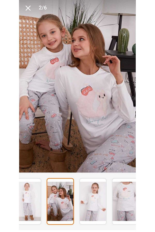 Pierre Cardin Cotton Soft Textured Pajama Set for Girl Trendyol