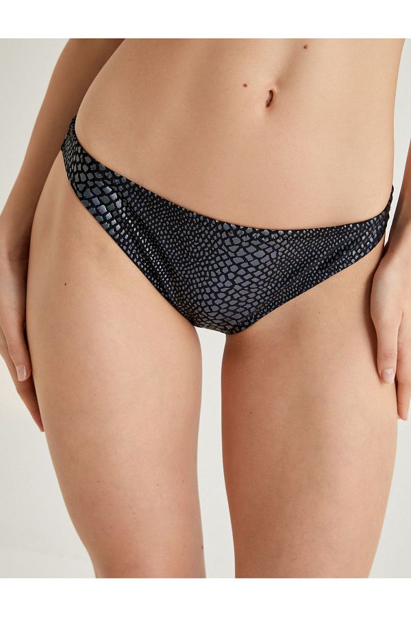 Koton Snake Skin Pattern Bikini Bottom Normal Waist Trendyol