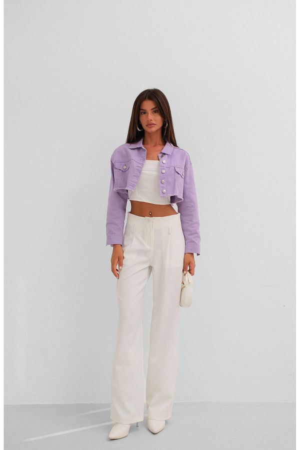 Lilac crop jacket top