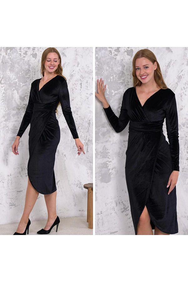 Viyamo-Rochie de damă din catifea cu talie dublu sezon nou 1