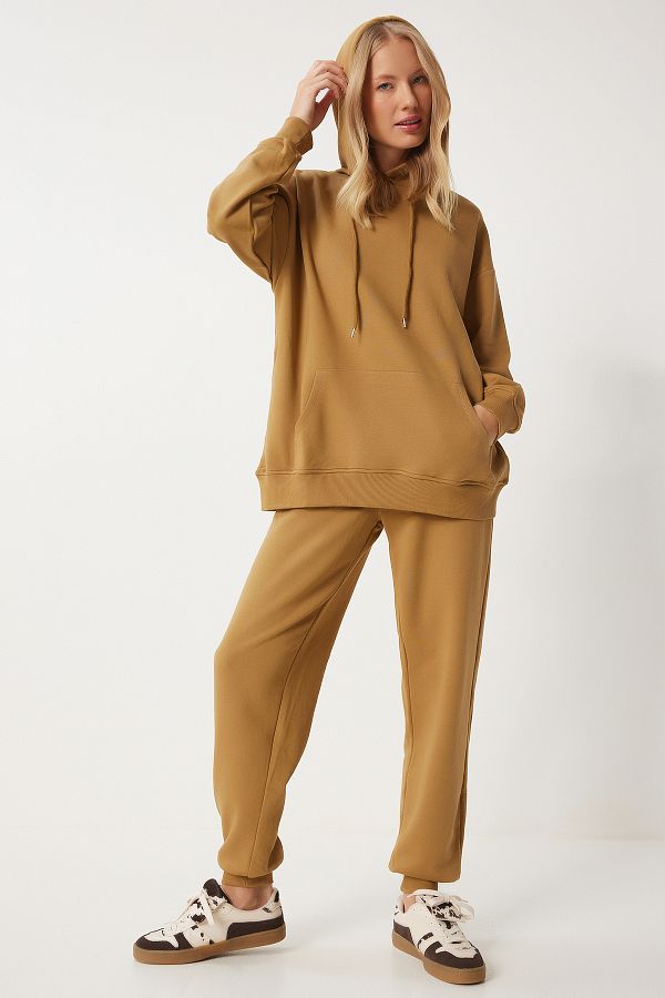 Happiness stanbul Dark Mustard Women s Sweatshirt and Jogger Tracksuit Set Pys0027 Trendyol