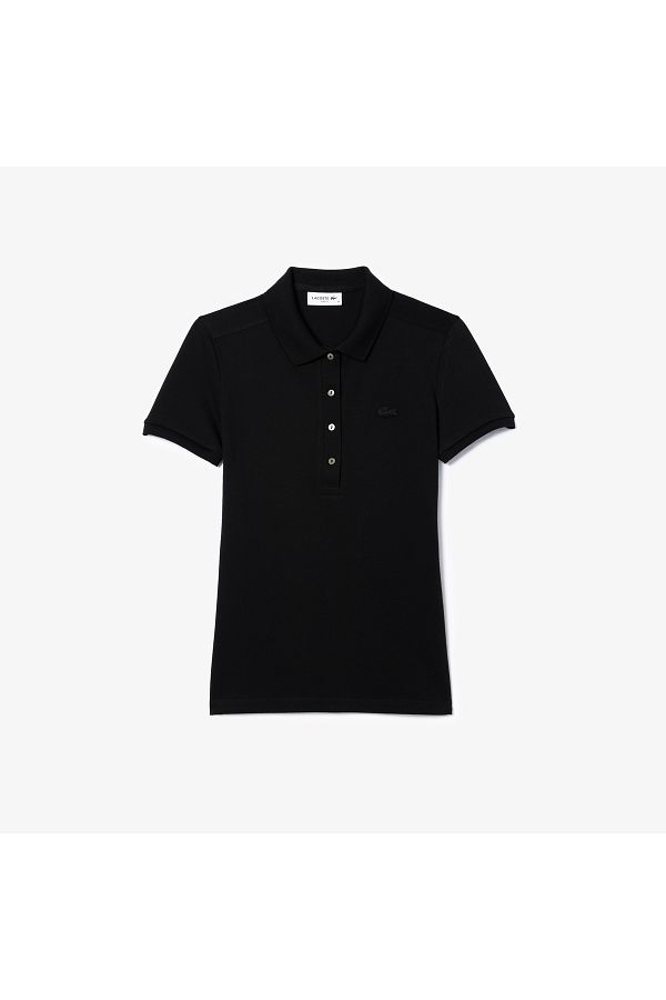 Lacoste-Tricou polo negru cu mânecă scurtă pentru femei PF5462-00-031 1
