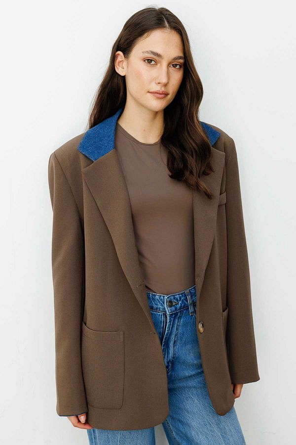 Dark khaki blazer store