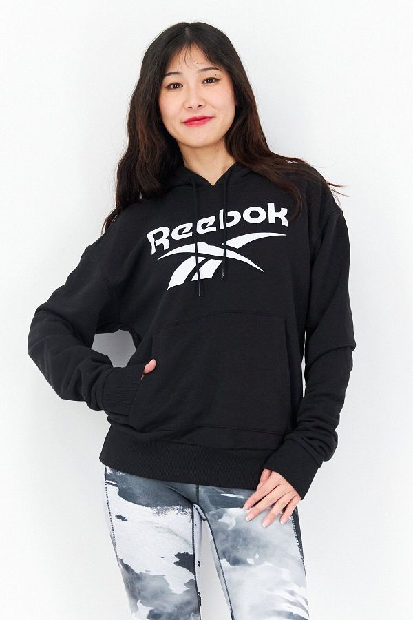 Reebok Women Sportswear Fit Training Hoodie Black White Trendyol