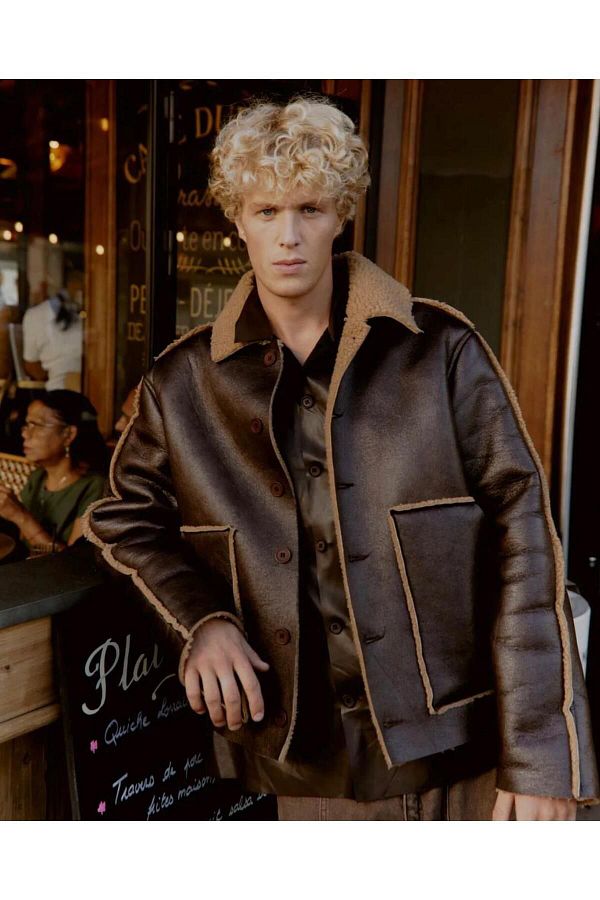 Plush leather jacket cheap