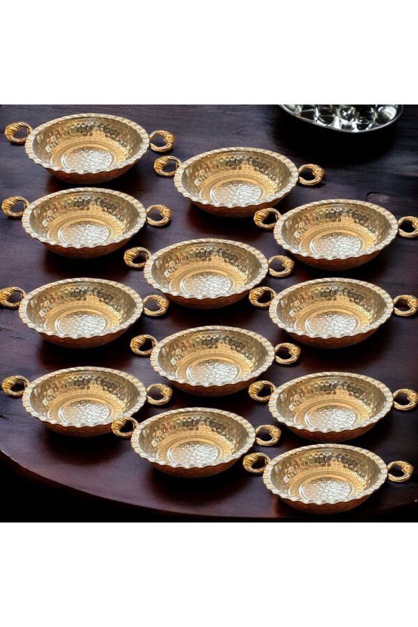 MY ZEY Serving Plate Copper Pan 12-Piece Breakfast Pan Set