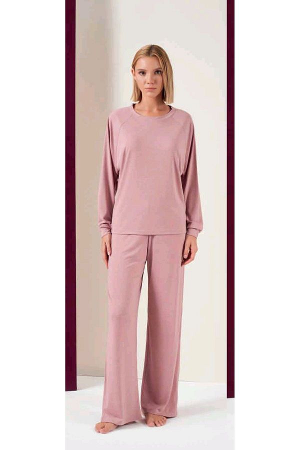 Pjs Pijama Women s Long Wide Leg Pajama Set Trendyol