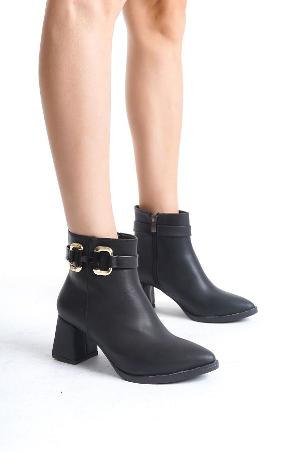 oyyo-Cizme de damă elegante, cu fermoar, cu toc, de culoare naturală - confortabile zilnice 1