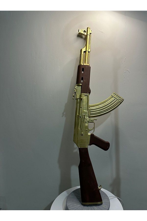 NKATEİLER-Ak-47 Gold Kalashnikov 1/1 Scale Real Size - Not a Toy Not a Game-Proof Decor 1