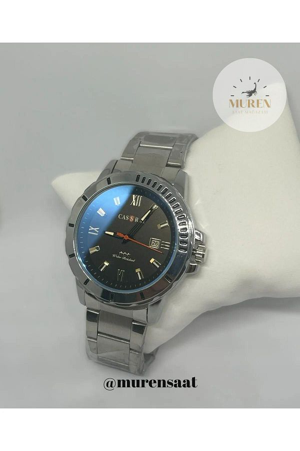 CASSRAY-Men's Black Luxury Steel Sleeve Chrome Watch 1
