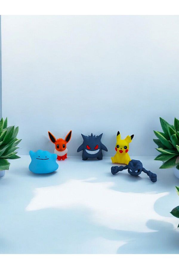 GrafikModa-Pokemon Mini Series - Pack of 5 Eevee, Geodude, Pikachu, Gengar, Ditto 4 cm 1