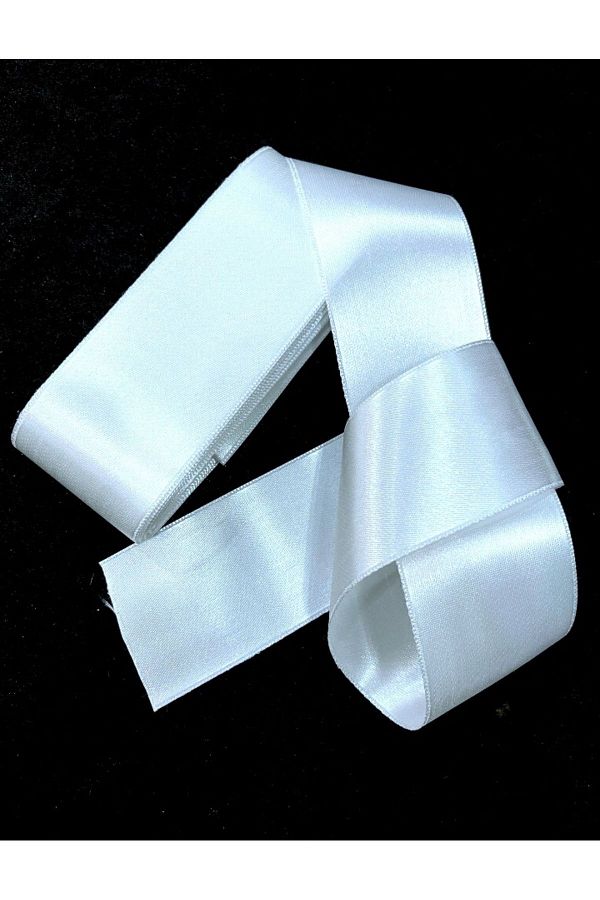 yörük tuhafiye-10 Meters White Wide Satin Ribbon - 6 cm a Ball, Bundle, Flower, Decoration and Jewelry Ribbon 1