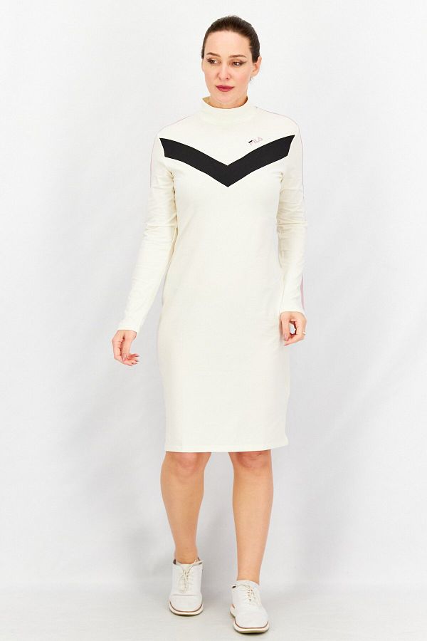 Fila Women Biaca Long Sleeve Midi Dress Egret Mauve Shadow Moonless Night Trendyol