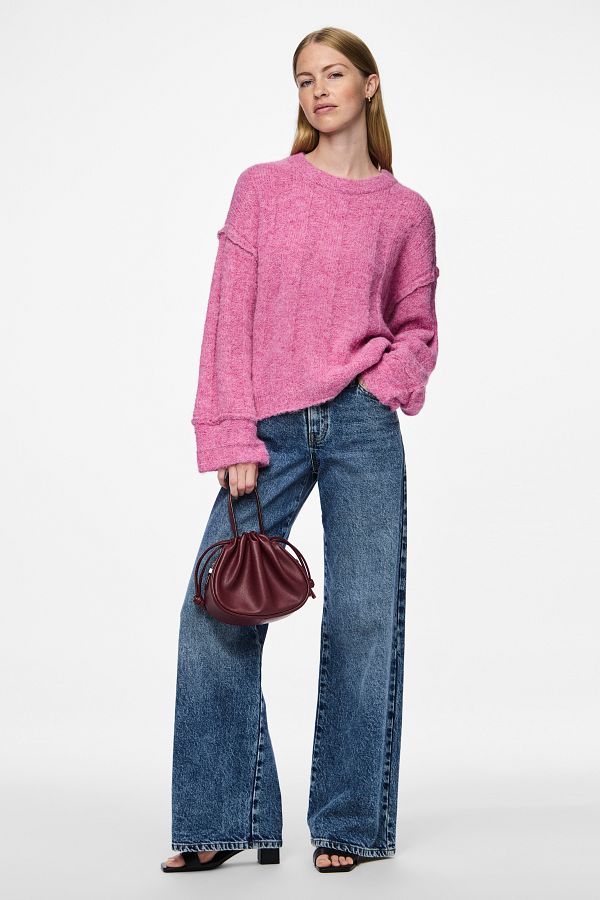PIECES-PCRubble LS O-Neck Knit BC - Pulover 1