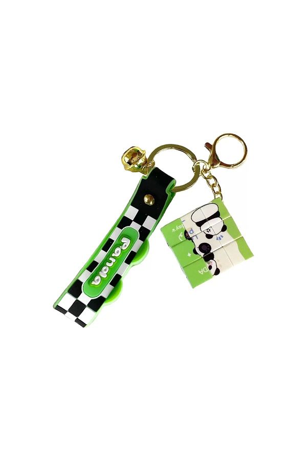 little Luv-Rubik's Cube Figured Keychain with Green Panda 1