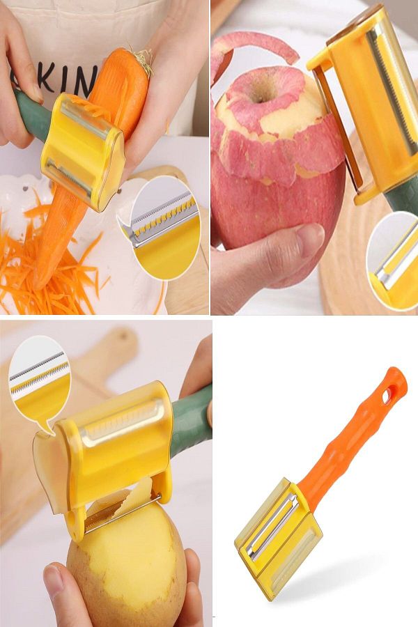 TİNEKE-Practical Julien Peeler - Fruit Vegetable Shell Collector, 1 Pc 1