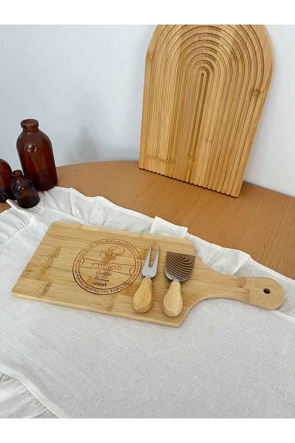 Mirilliahome-Natural Bamboo Cheese Presentation Board and Set 1