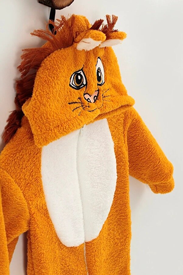 Bebelove Erkek/Kız Bebek Aslanlı Welsoft Polar Çocuk Tulum