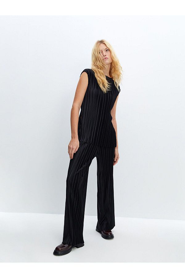LC Waikiki-LCW Femei - Pantaloni cu textura si talie elastica 1