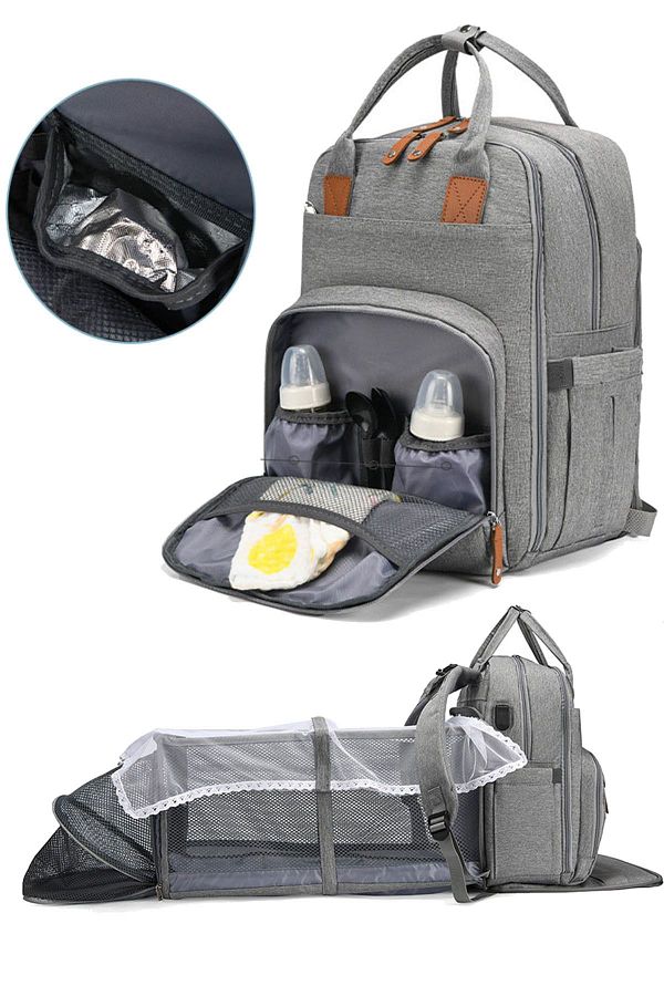 Go Veform Gray Child Care Backpack Multifunctional Travel Crib Mb1028 Trendyol